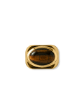 Veronica Beard Gold-tone oval ring with a brown tiger's eye stone.
