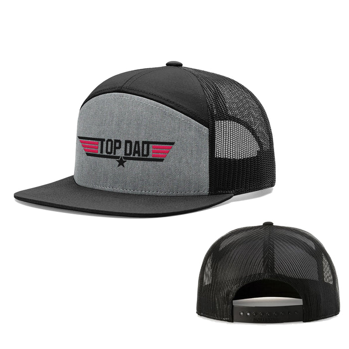 Seven-Panel Trucker Flatbill / Heather and Black / One Size