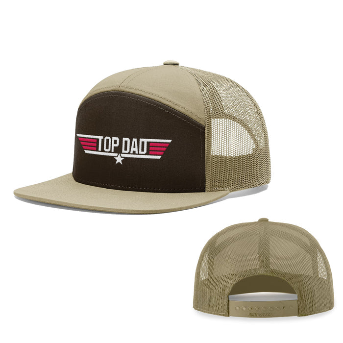 Seven-Panel Trucker Flatbill / Brown and Khaki / One Size