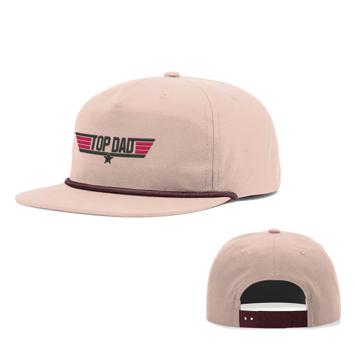 Snapback Rope Flatbill / Peach and Maroon / One Size