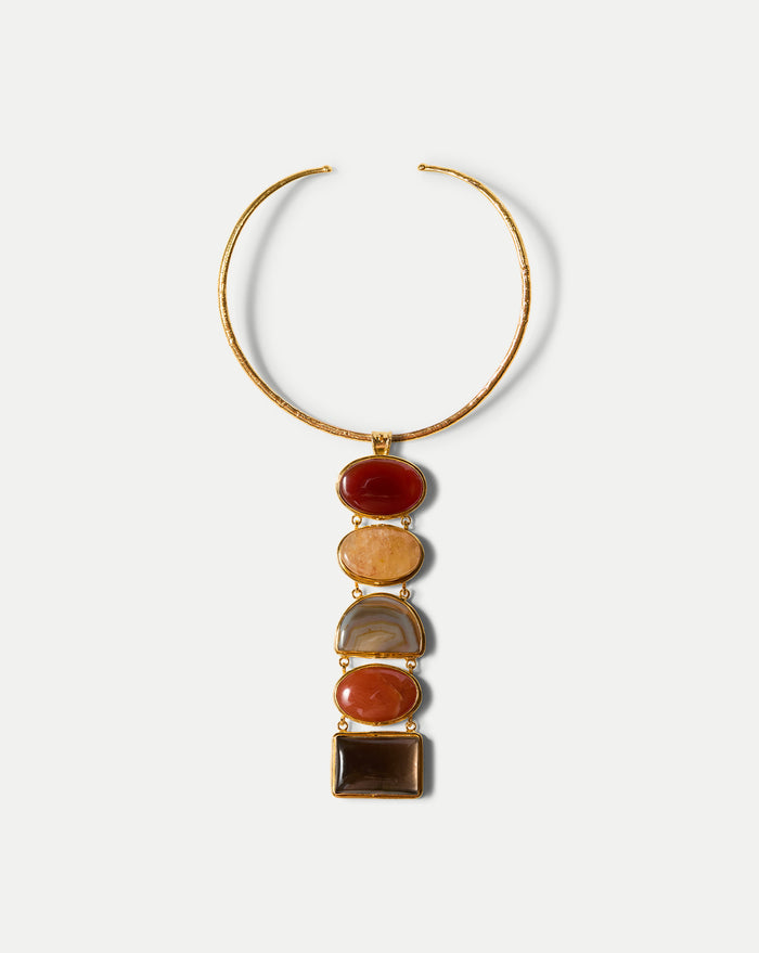 Veronica Beard Torque Semi-Precious Stone Necklace - Multi