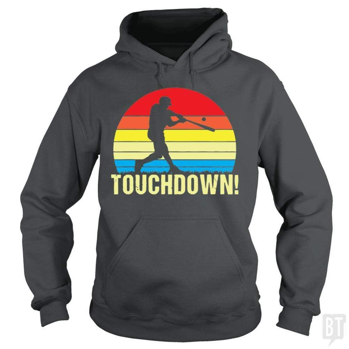 SunFrog-Busted volkanvina Hoodie / Dark Heather / S Touchdown Baseball
