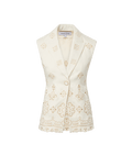 Veronica Beard Townes Eyelet Vest - Dove White