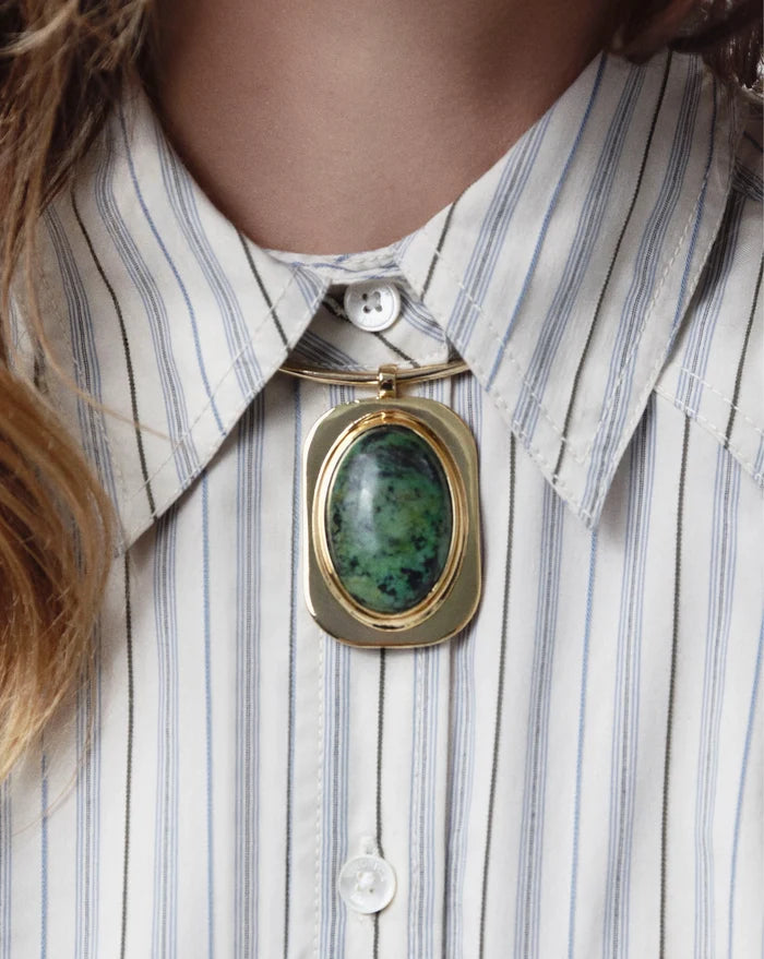 Turquoise Cabochon Collar Necklace