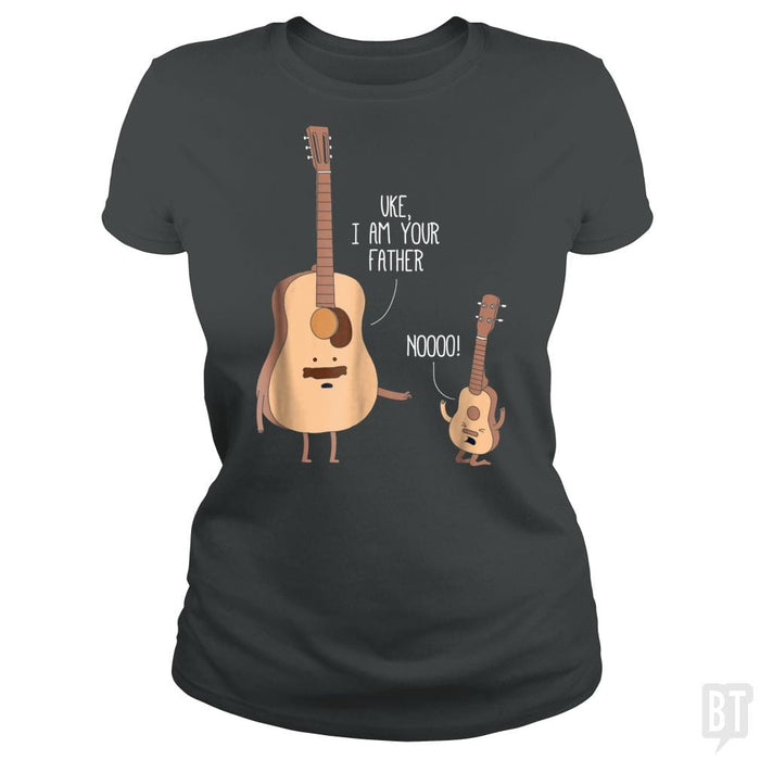 SunFrog-Busted Lewis Classic Ladies Tee / Dark Heather / S Ukulele Guitar Music
