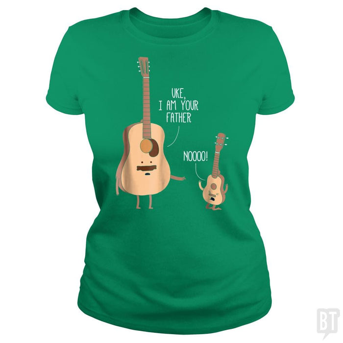 SunFrog-Busted Lewis Classic Ladies Tee / Irish Green / S Ukulele Guitar Music