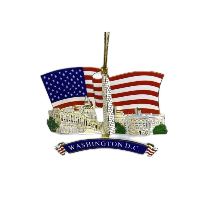 US Flag DC Monuments Ornament