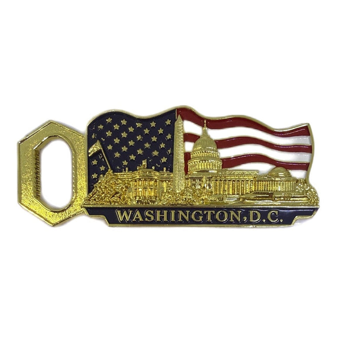 US Flag Gold Magnetic Bottle Opener