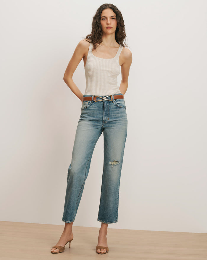 Veronica Beard V Leather Belt