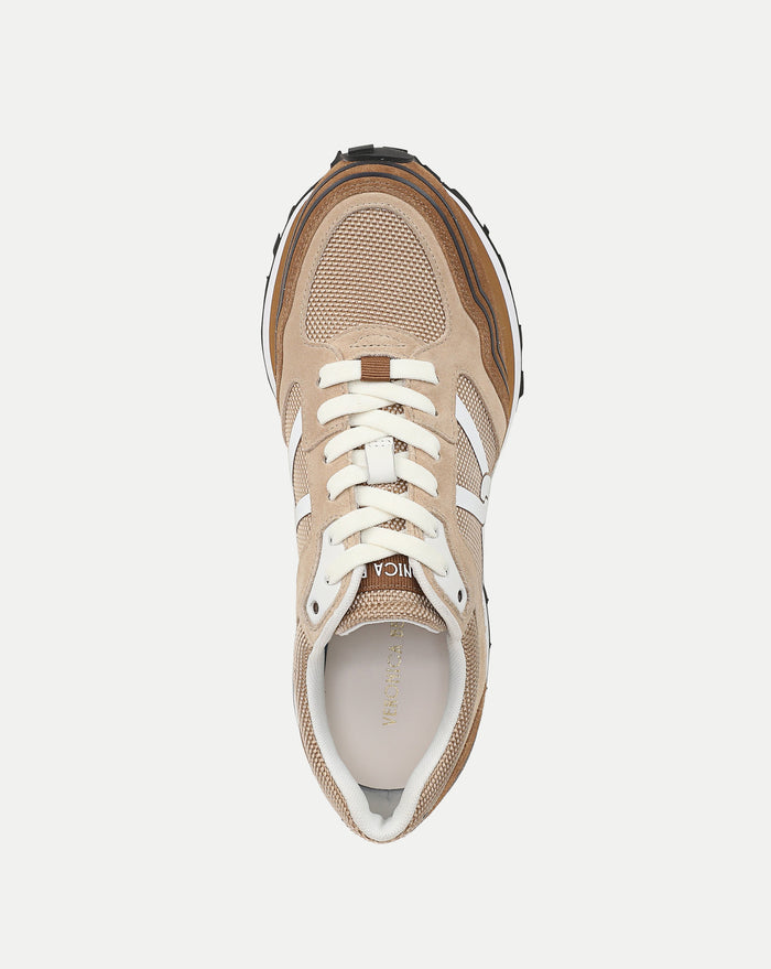 Veronica Beard Valentina Sport Sneaker - Chestnut/Ecru
