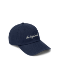 Veronica Beard Dark blue baseball cap with white cursive text.