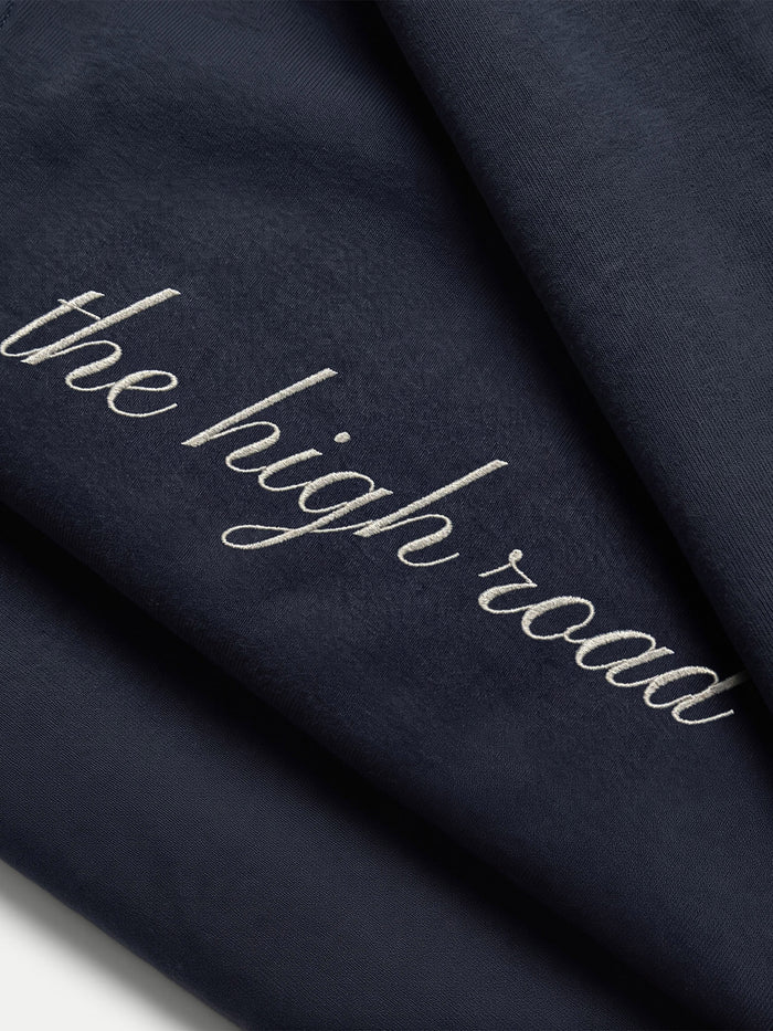 Veronica Beard Navy blue embroidered slogan sweatshirt.