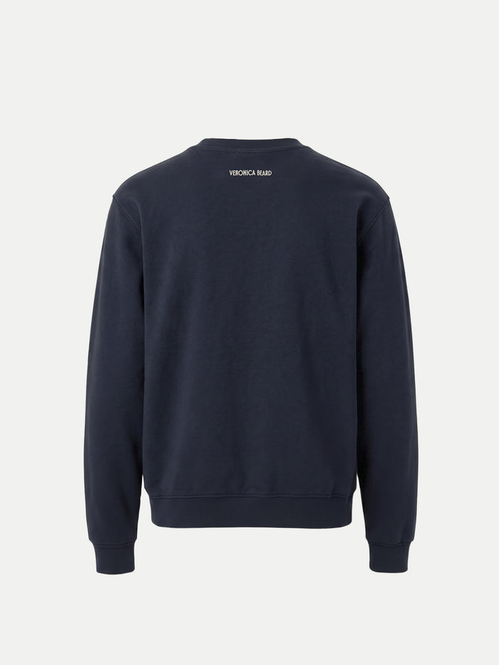 Veronica Beard Navy blue crewneck sweatshirt with back logo.