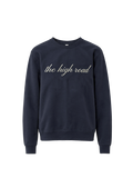 Veronica Beard Navy blue crewneck sweatshirt with white script.