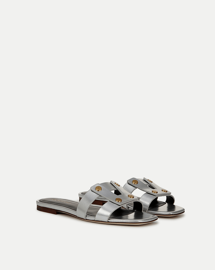 Veronica Beard Via Slide Sandal - Silver