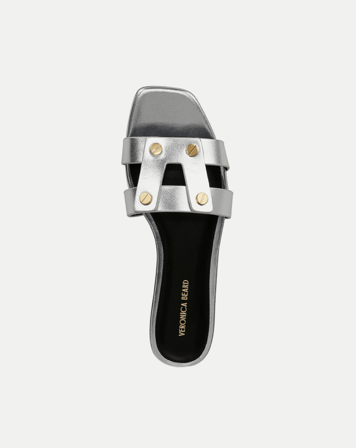 Veronica Beard Via Slide Sandal - Silver