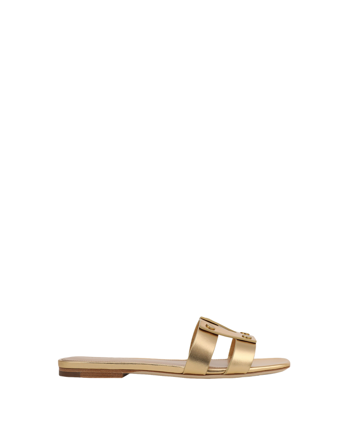 Veronica Beard Via Slide Sandal - Pale Gold