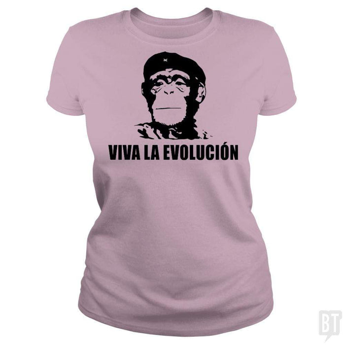 SunFrog-Busted BustedTees Classic Ladies Tee / Light Pink / S Viva La Evolucion