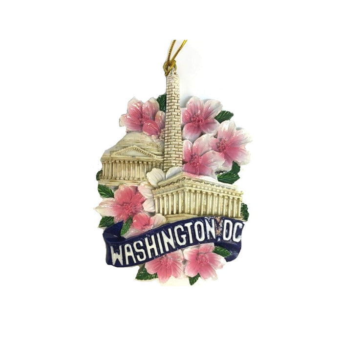 Washington DC Cherry Blossom Ceramic Ornament