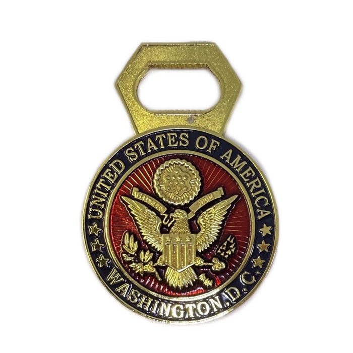 Washington DC Gold and Red Crest Magnetic Bottle opener