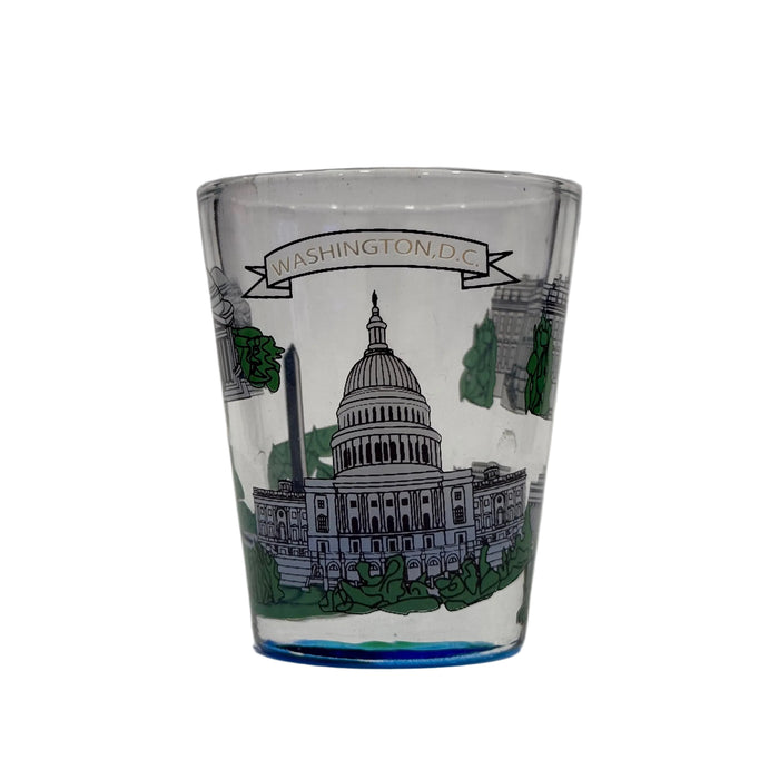 Washington DC Monuments Art Shot Glass