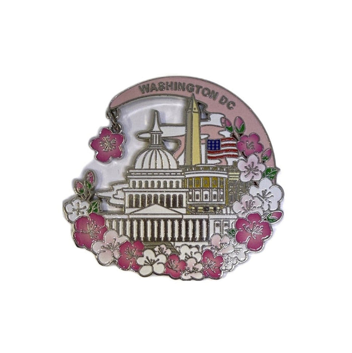 Washington DC Moon Magnet Silver