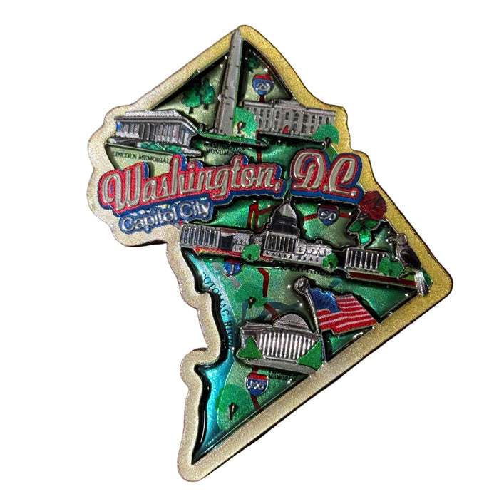 Washington DC Outline Neon Magnet.