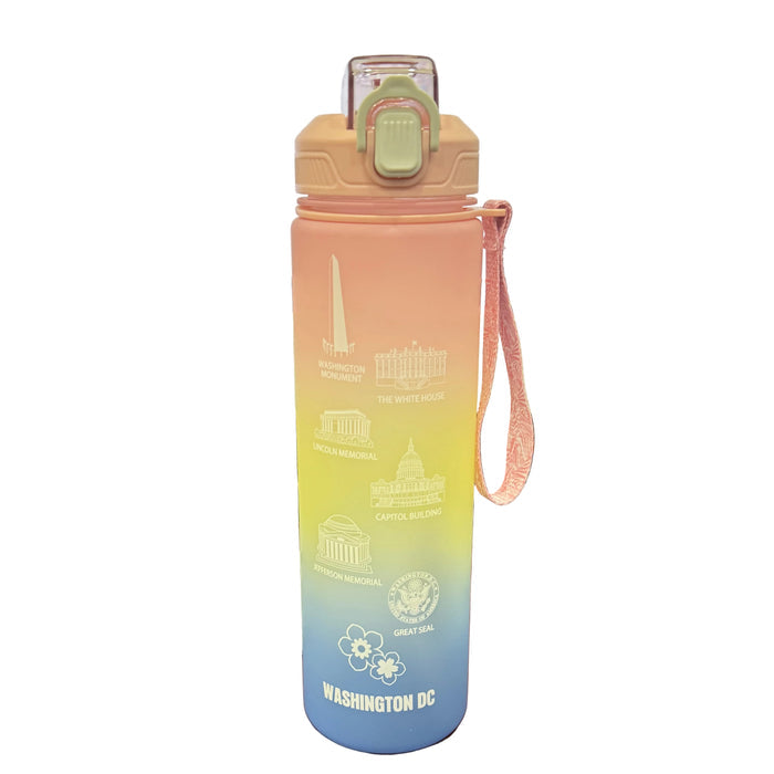 Washington DC Rainbow Plastic Water Bottle