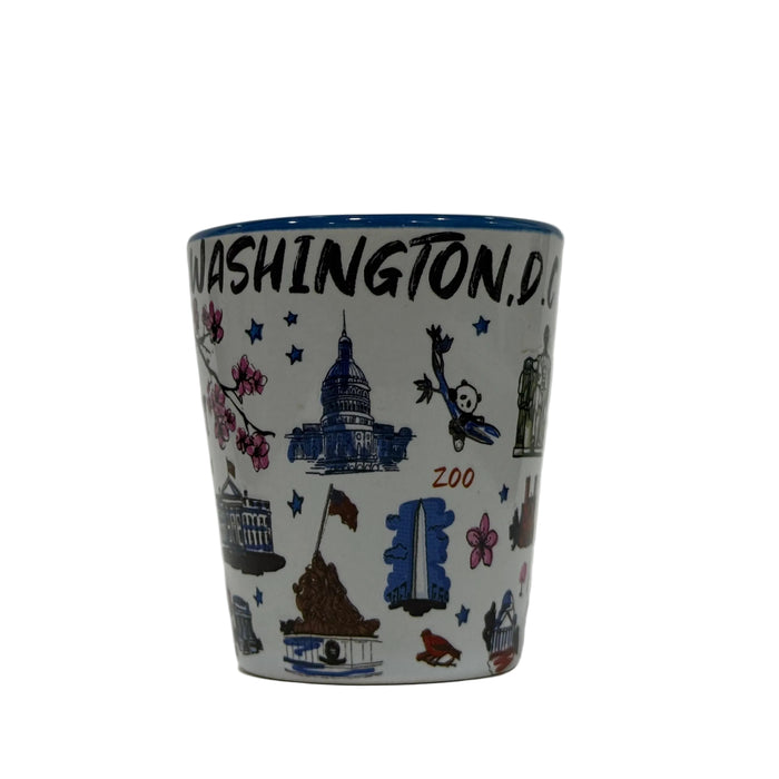 Washington DC Water-Painted Shot Glass