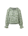 Veronica Beard Williamsen Floral Blouse - Sage/Dove