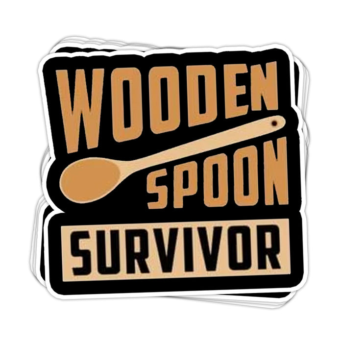 Wooden Spoon Survivor Vinyl Sticker - BustedTees.com