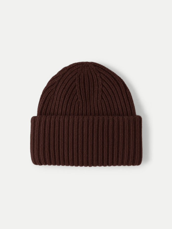 Veronica Beard Brown ribbed knit beanie