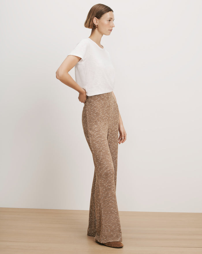 Veronica Beard Brown sequined flared pants.