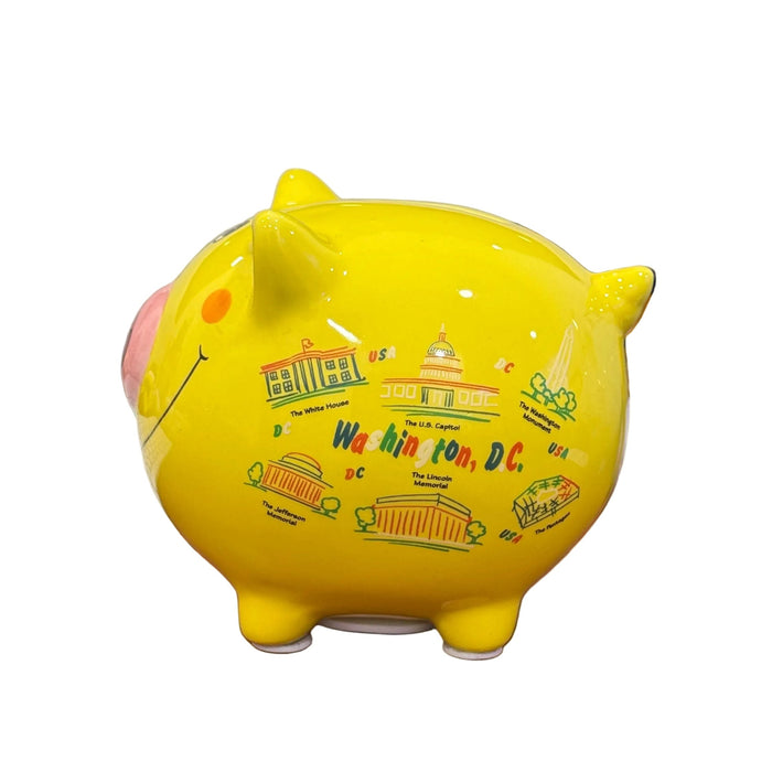 Yellow Washington DC Piggy Bank