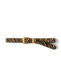 Veronica Beard Zebra print calf hair belt with gold buckle