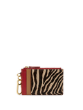 Veronica Beard Zebra print calf hair and leather cardholder